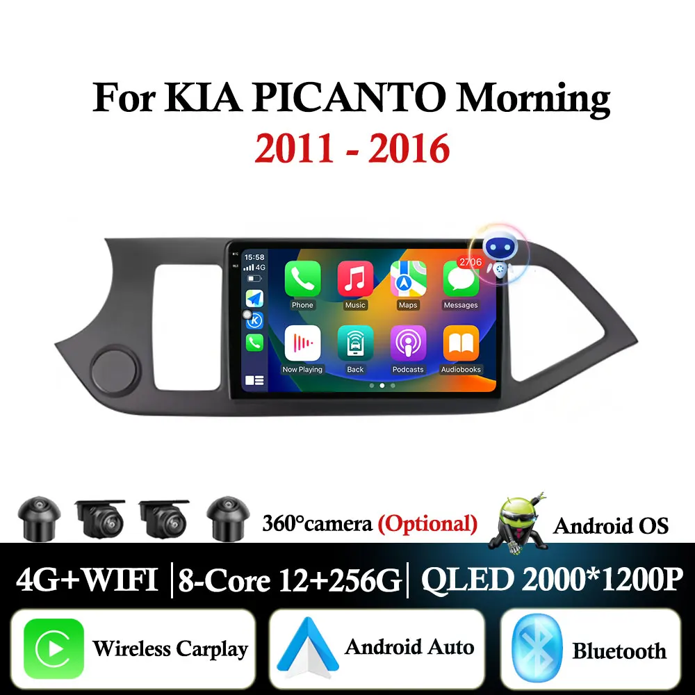 

Android Auto For KIA PICANTO Morning 2011 2012 2013 2014 2015 2016 Carplay Car Radio Multimedia Player GPS Navigation WIFI+4G
