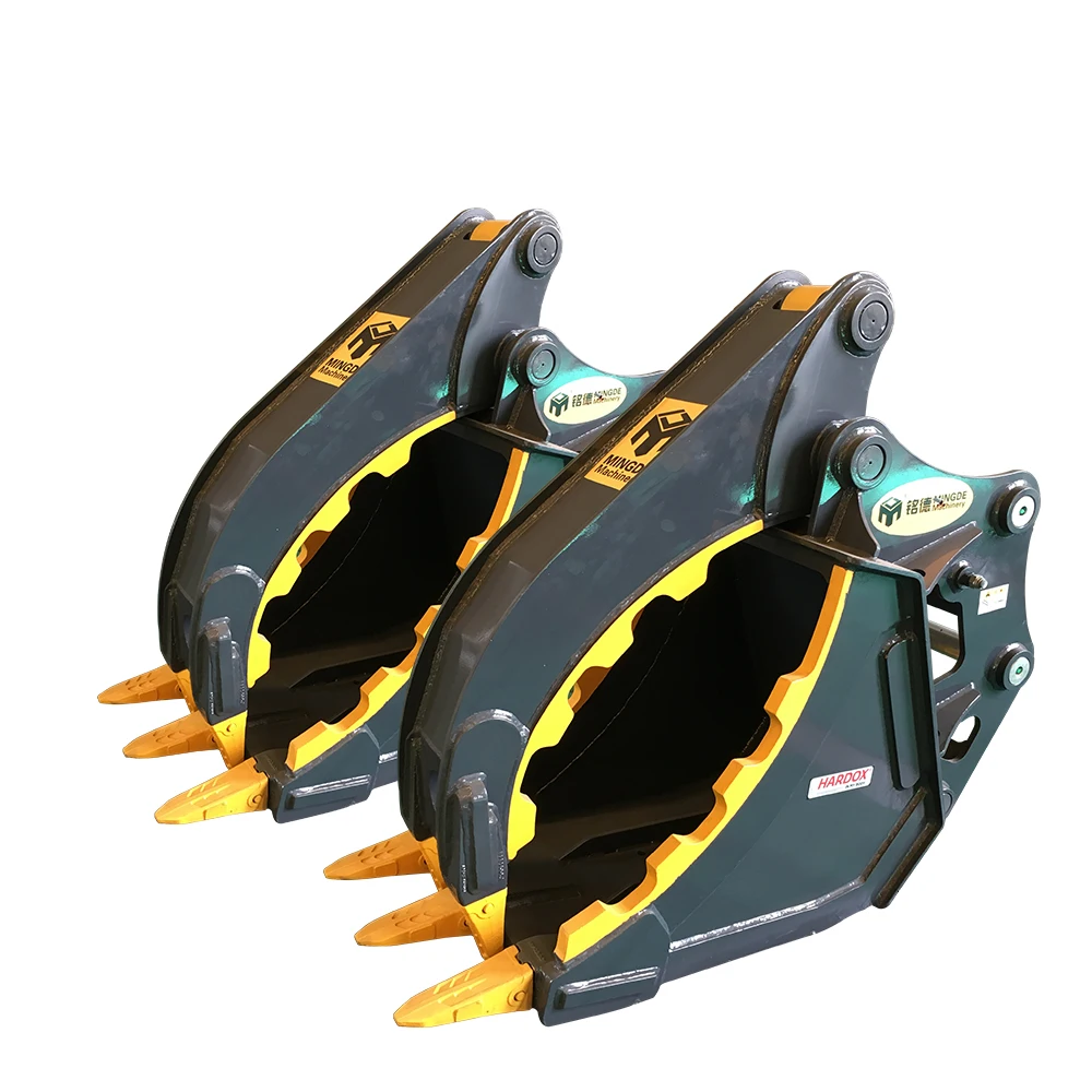 Monde Hydraulic Thumb Grapple Bucket for Construction Excavators with Gear Components