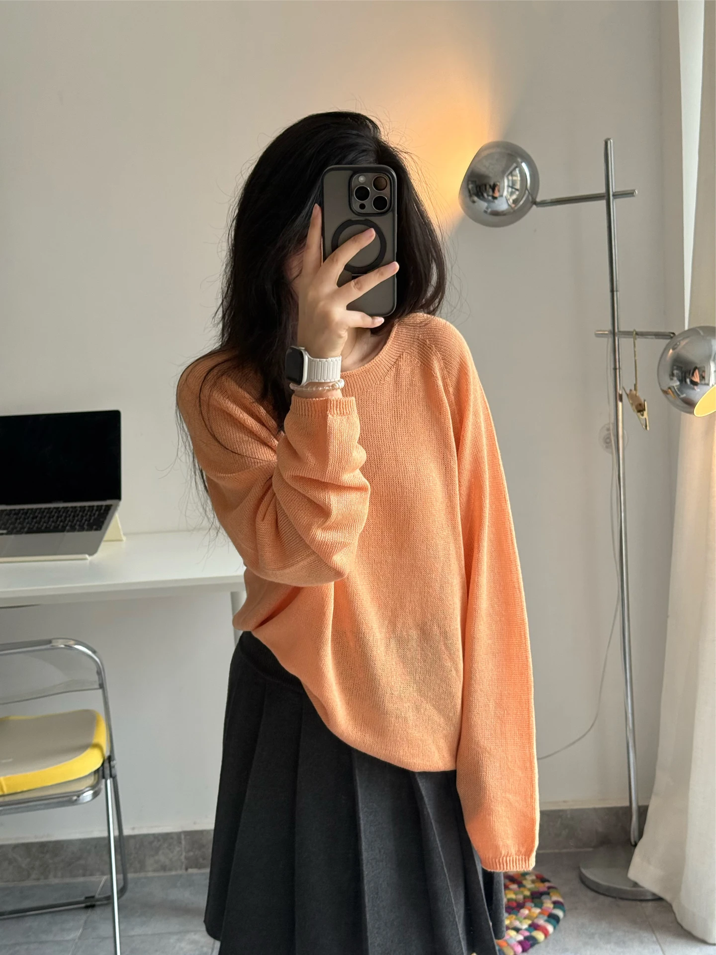 

Весенне-летний тонкий широкий вязаный свитер без рукавов из шелка, свободного кроя, с защитой от УФ-излучения, повседневный стиль для девочек