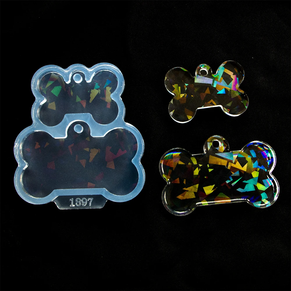 แม่พิมพ์ซิลิโคนกระดูกโฮโลแกรมมันวาวสำหรับแม่พิมพ์หล่อเรซินยูวี