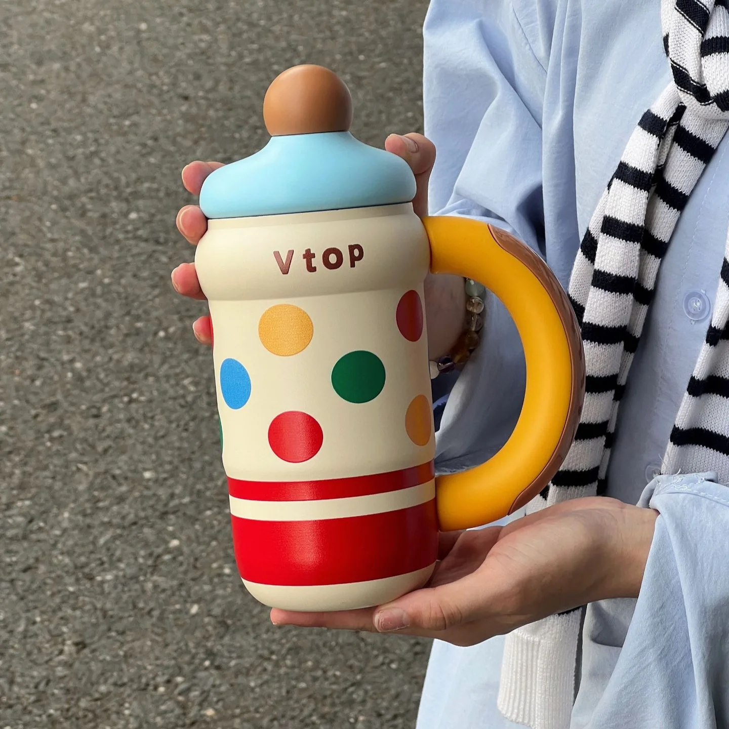 الأكثر مبيعا معكرون اللون الحفاظ على الباردة والحرارة كوب الثلج الفولاذ المقاوم للصدأ كوب معزول المحمولة سيارة المزدوج كوب ماء للشرب #2