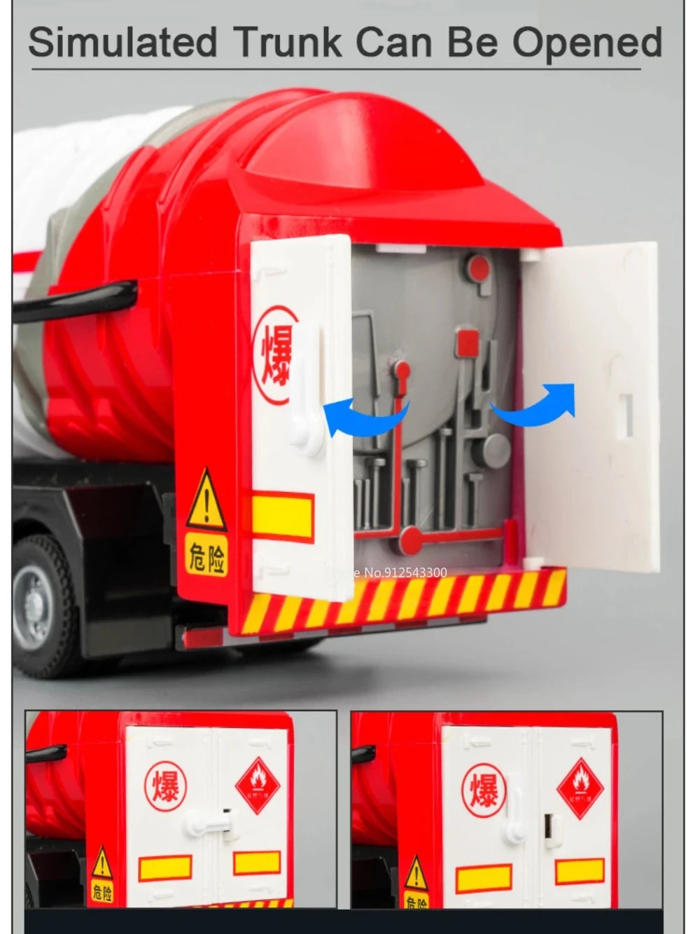 Diecast in lega modello giocattolo per camion cisterna a Gas in scala 1/50 con funzione di spruzzo sonoro leggero veicoli di ingegneria per regali