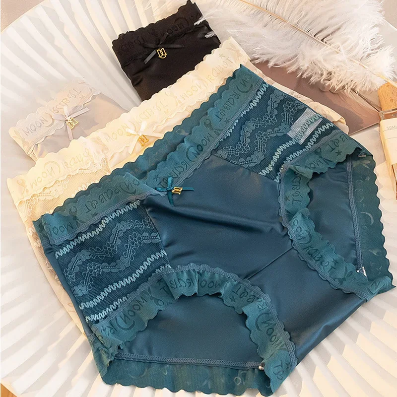 

Women's Lace Panties Mid Waist Sexy Underwear Comfortable Female Briefs Breathable Fashion Women Underwear Panties