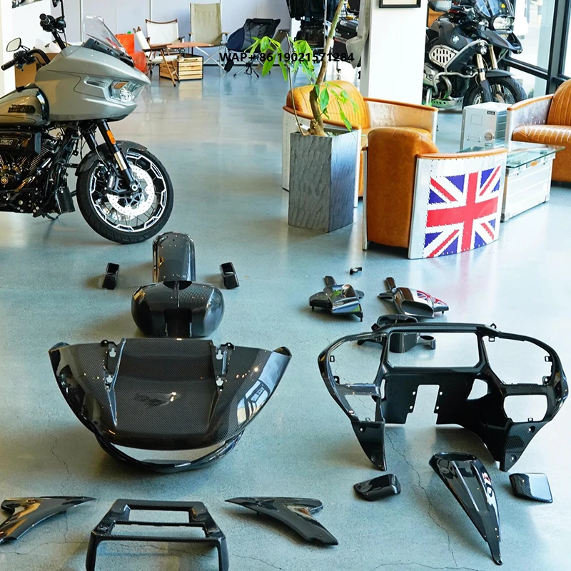 

Customizable Motorcycle 3K Real Carbon Fiber Front Upper Fairing & Nose Plate Industrial Accessories for CVO