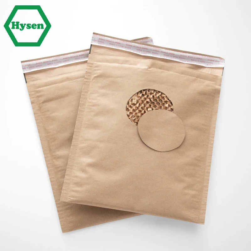 Hysen 10/20pcs Honeycomb Padded Envelopes 100% Recycled Biodegradable Kraft Paper Fibers Cushioning Protected Padded Envelopes