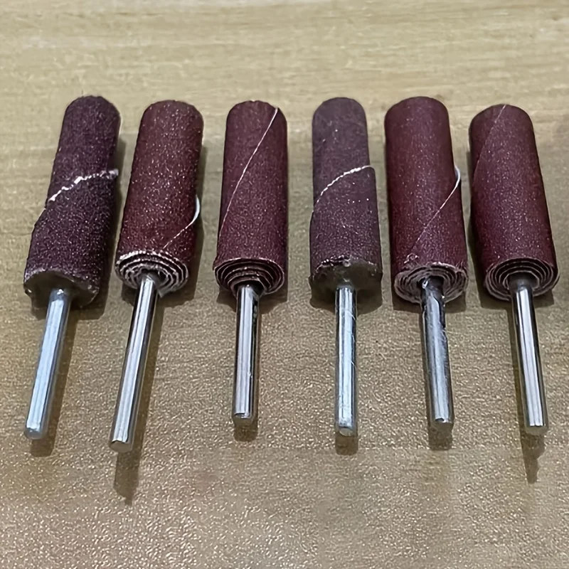 10 Set 3mm Hand-held Sandpaper Roll, Mixed Mesh Size (80/120/180/240/320), Includes a Cylindrical Grinding Rod with a Handle