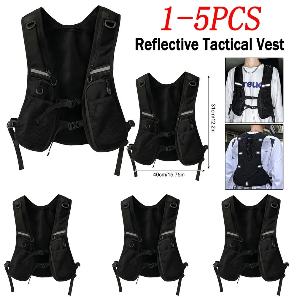 

Work Vest Summer Men's Functional Tactical Vest Fashion Reflective Tactical Vest Lightweight Cycling Running Storage Phone Bag