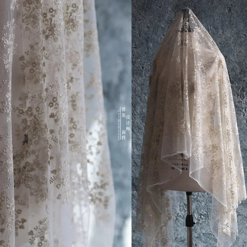 

Сетчатая вышитая кружевная ткань, креативная для классических рубашек, модельер, ручная работа, материал для шитья своими руками, ткань, оптовая продажа