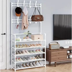 Hat rack, 5-layer multifunctional metal hook with 8 double hooks - space saving storage solution suitable for foyer, living room