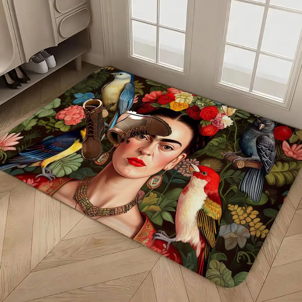 Vintage Artist F-Frida K-Kahlo Door Mat Kids Room Bedroom Decoration Balcony Anti-Slip Doormat Living Room Doormat Area Rug