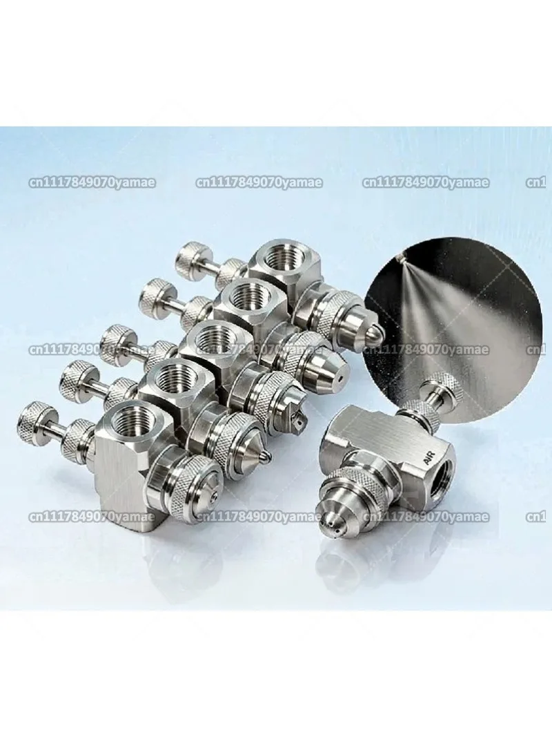 316L stainless steel air atomizing nozzle two fluid gas-water mixed nozzle adjustable conical fan wide-angle nozzle