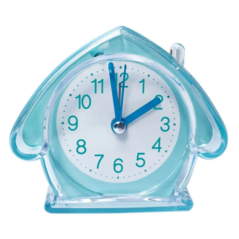 Fashionable Cartoon Silent Alarm Clock With Transparent Casing, Stopwatch Function, Student Alarm Clock, Bedside Alarm Clock
