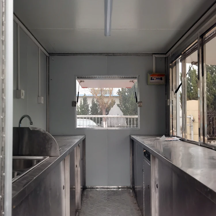 รถพ่วงขายอาหารน้ำผลไม้พร้อมตู้แช่แข็งในห้องครัวเคลื่อนที่ได้