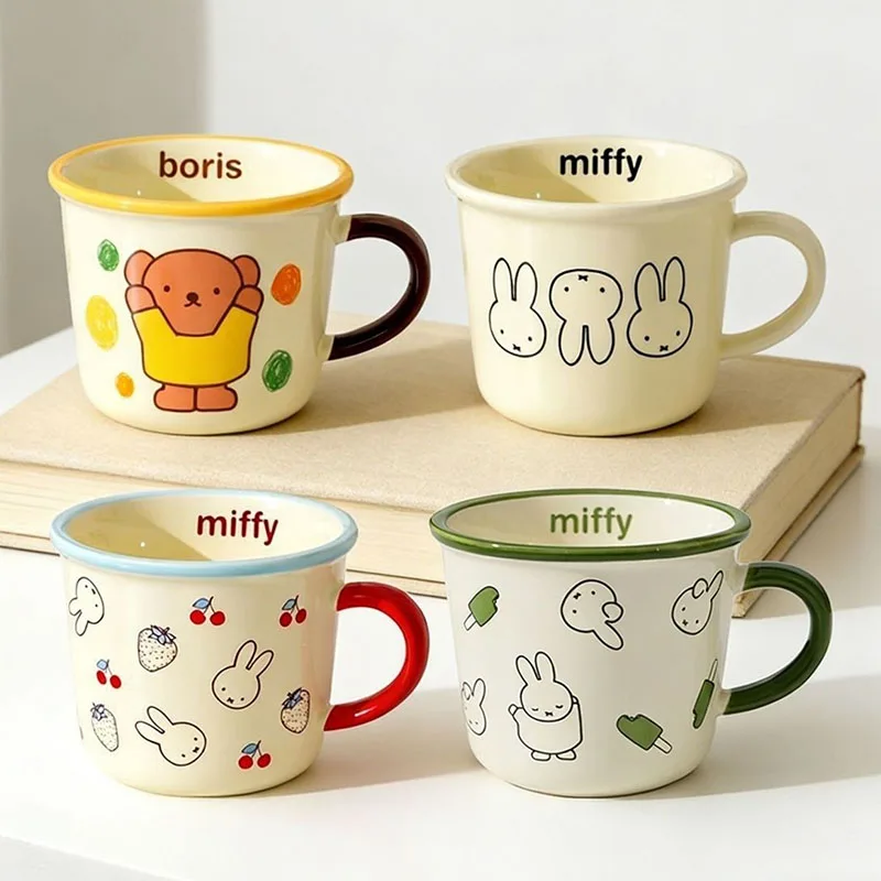 Cute Miffy Ceramic Mug Kawaii Anime Large Capacity Breakfast Coffee Milk Water Cup Cartoon Dorm Home Drinking Water Cup Gifts
