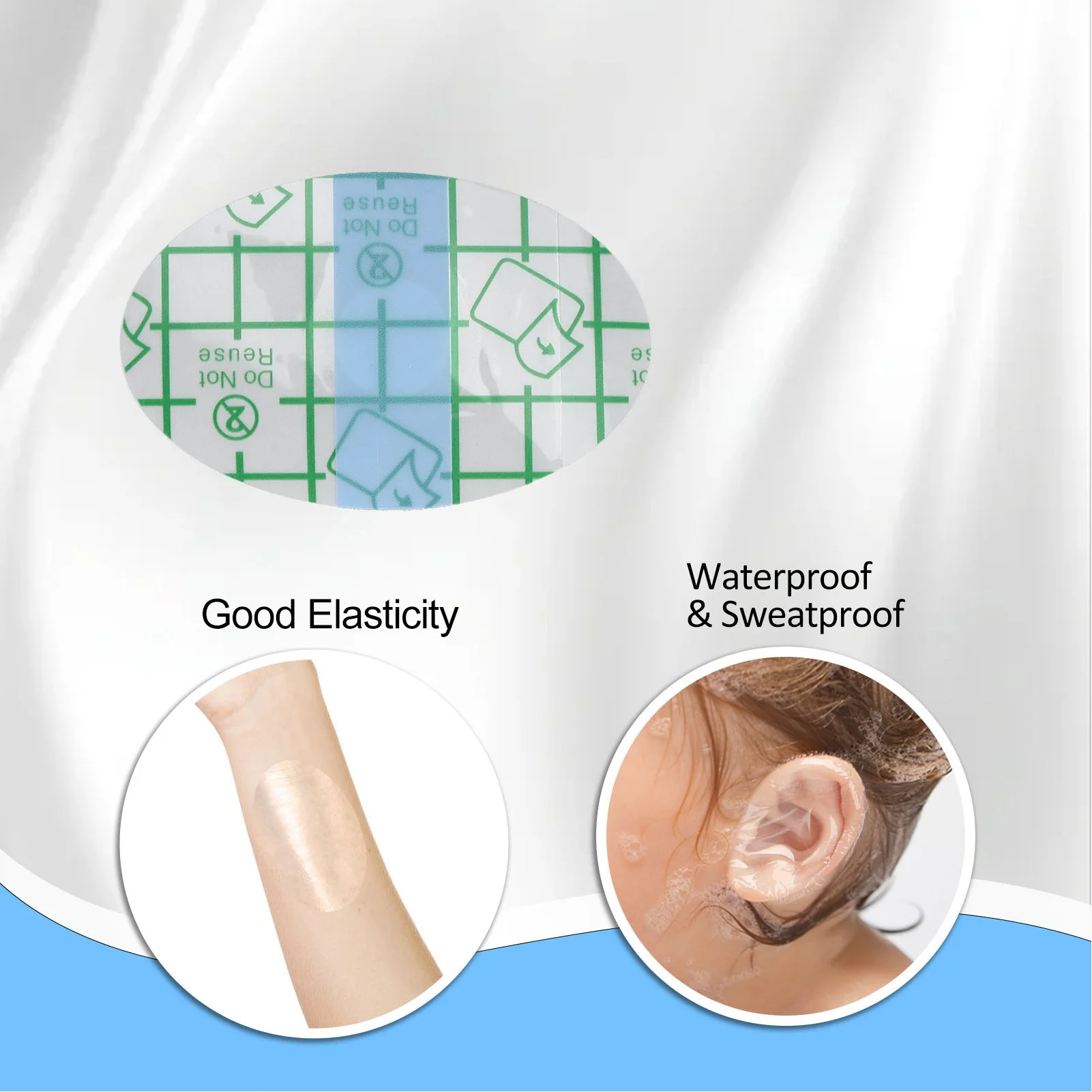Baby Waterproof Ear Stickers Silicone Protective Disposable Waterproof Ear Patches for Shower Swimming Surfing