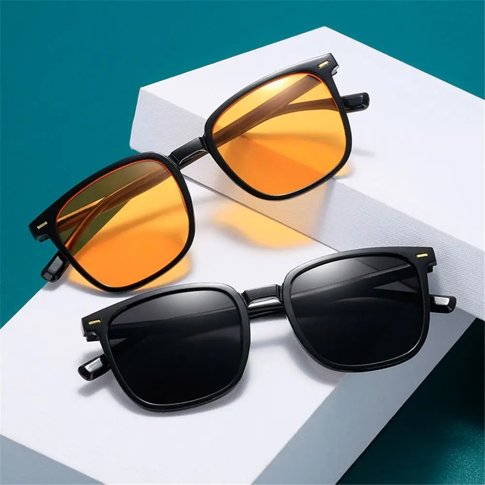 

Retro UV400 Protection Tea Brown Sunglasses Travel and Street Style 2024 New Square Frame Shades Eyewear for Women Unisex
