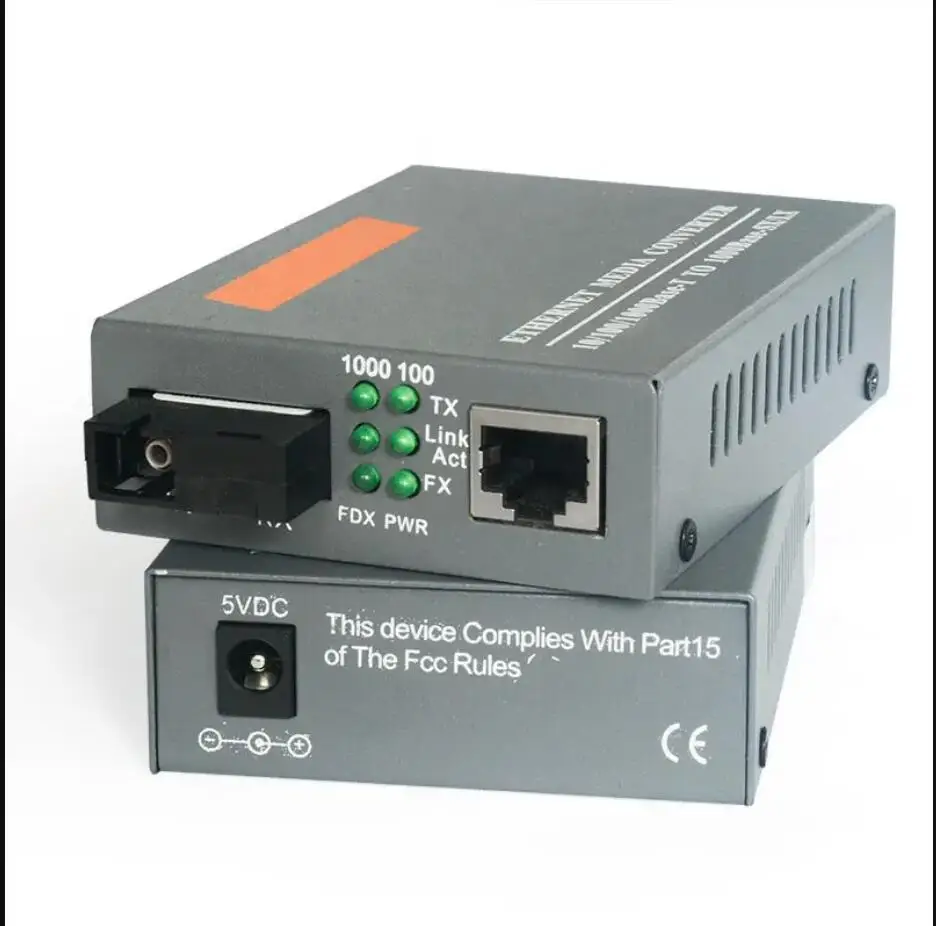 HTB-GS-03AB 5KM 20KM Single Fiber Single Mode Media Converters 10/100/1000mbps Stable Transmission Bilateral Ventilation