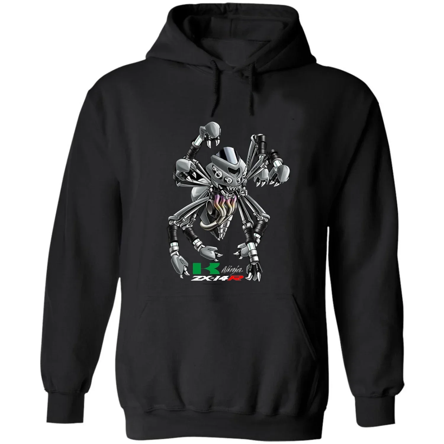 Classic Japanese Motorcycle Ninja ZX-14R Spider Inspiration Pullover Hoodie New 100% Cotton Casual Mens Sweatshirt Streetwear