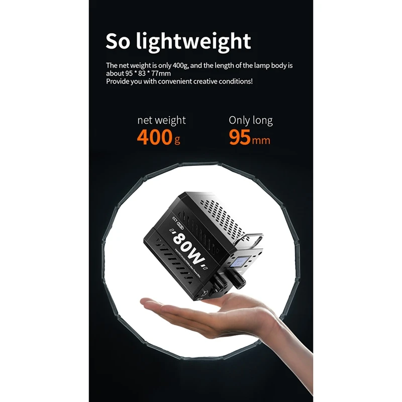 80W COB Video Dimmable Light 2500-6500K Photographic LED Light For Photo Studio Film Camera Filming Livstreaming EU PLUG