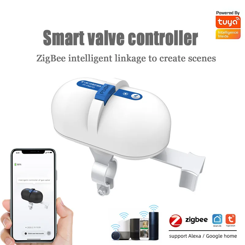 Tuya Smart ZigBee Water Gas Pipeline Auto Shut OFF Valve Controller Smart Life APP Remote Control With Alexa Google Home