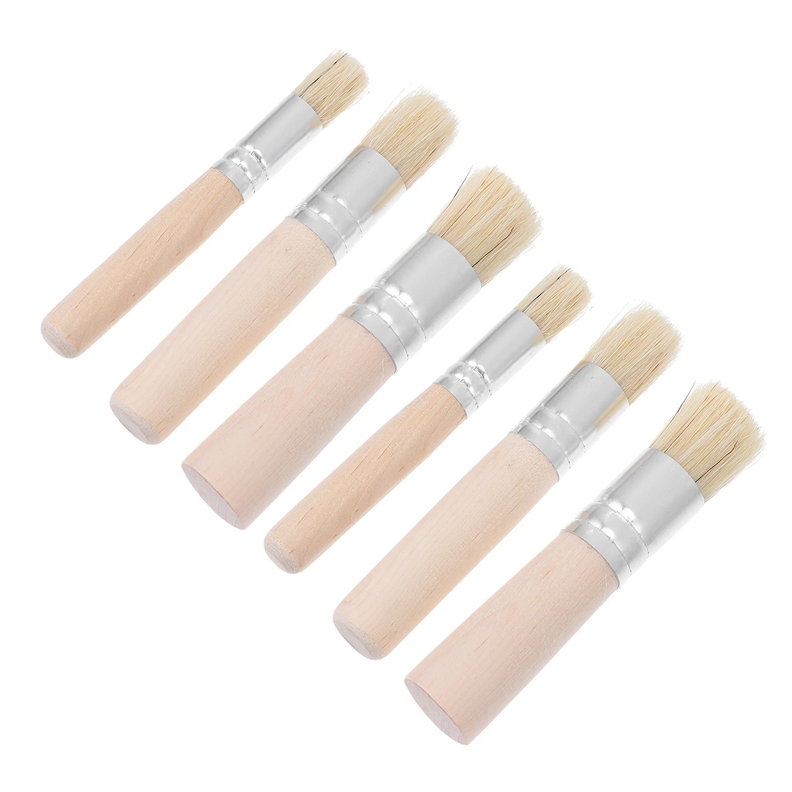 

6Pcs Detail Paint Brushes for Stenciling Fine Wooden Brush Set Artists Painting Tools for Wall Canvas Furniture Art Projects