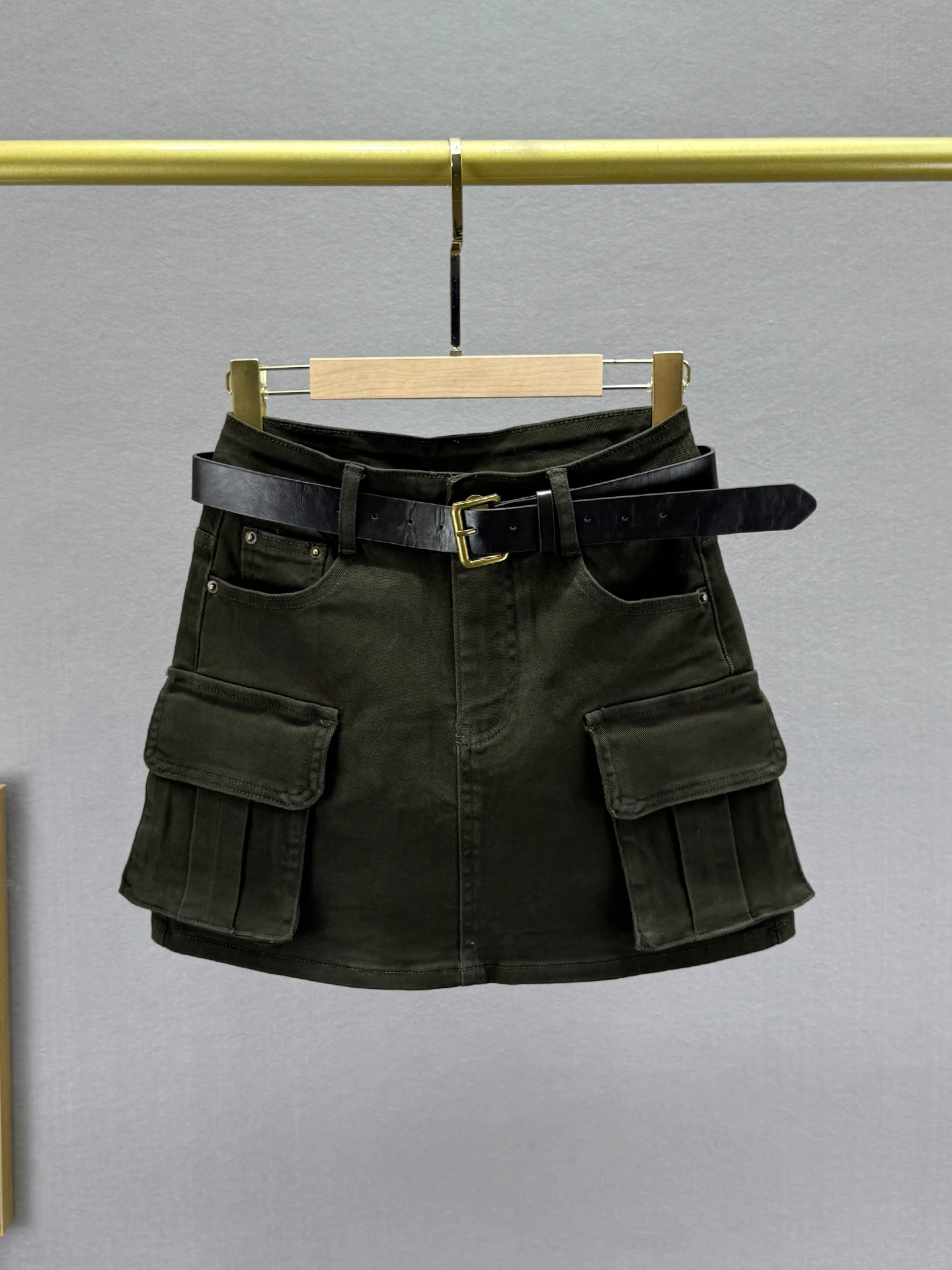 

Ретро джинсовая юбка А-силуэта с эффектом потертости, женская, с высокой талией, облегающая, повседневная, с карманами, на молнии, из хлопка