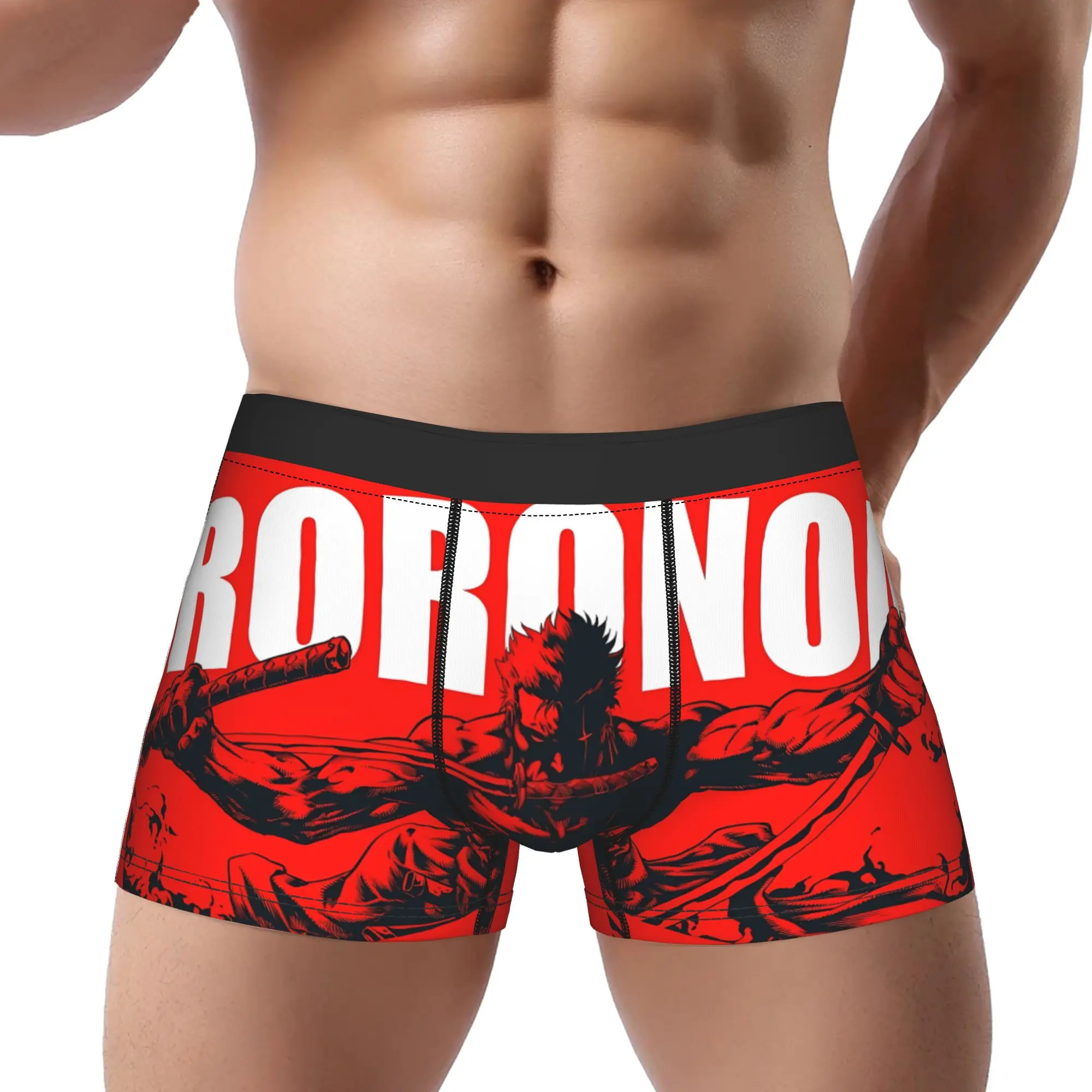 

Боксеры для взрослых 18+, трусы One Piece Zoro, дышащие трусики, мужское нижнее белье, сексуальные шорты, трусы-боксеры