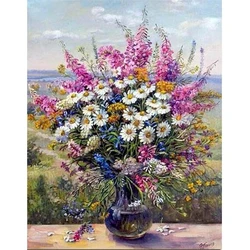 Flowers Adult Child DIY Embroidery Cross Stitch 11CT Kits Needlework Craft Set Cotton Thread Printed Canvas Home     Room