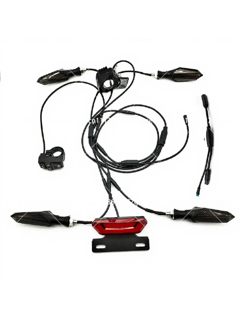 Waterproof LED Cable Light Set for Electric Bicycle Front Rear Flashing Dynamic Turn Signals 24V 36V 48V 52V 60V