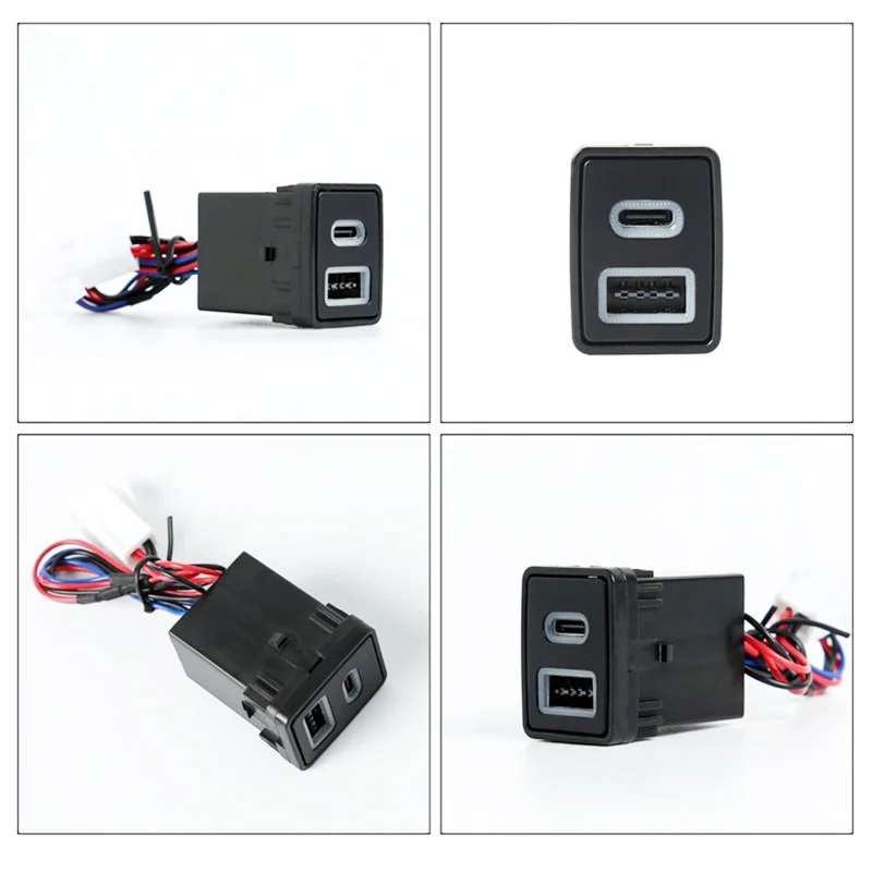 Fit for Nissan Teana Sylphy Qashqai X-TRAIL Serena Navara 12V/24V Car Charger Dual Port TYPE-C PD QC3.0 USB Interface Socket