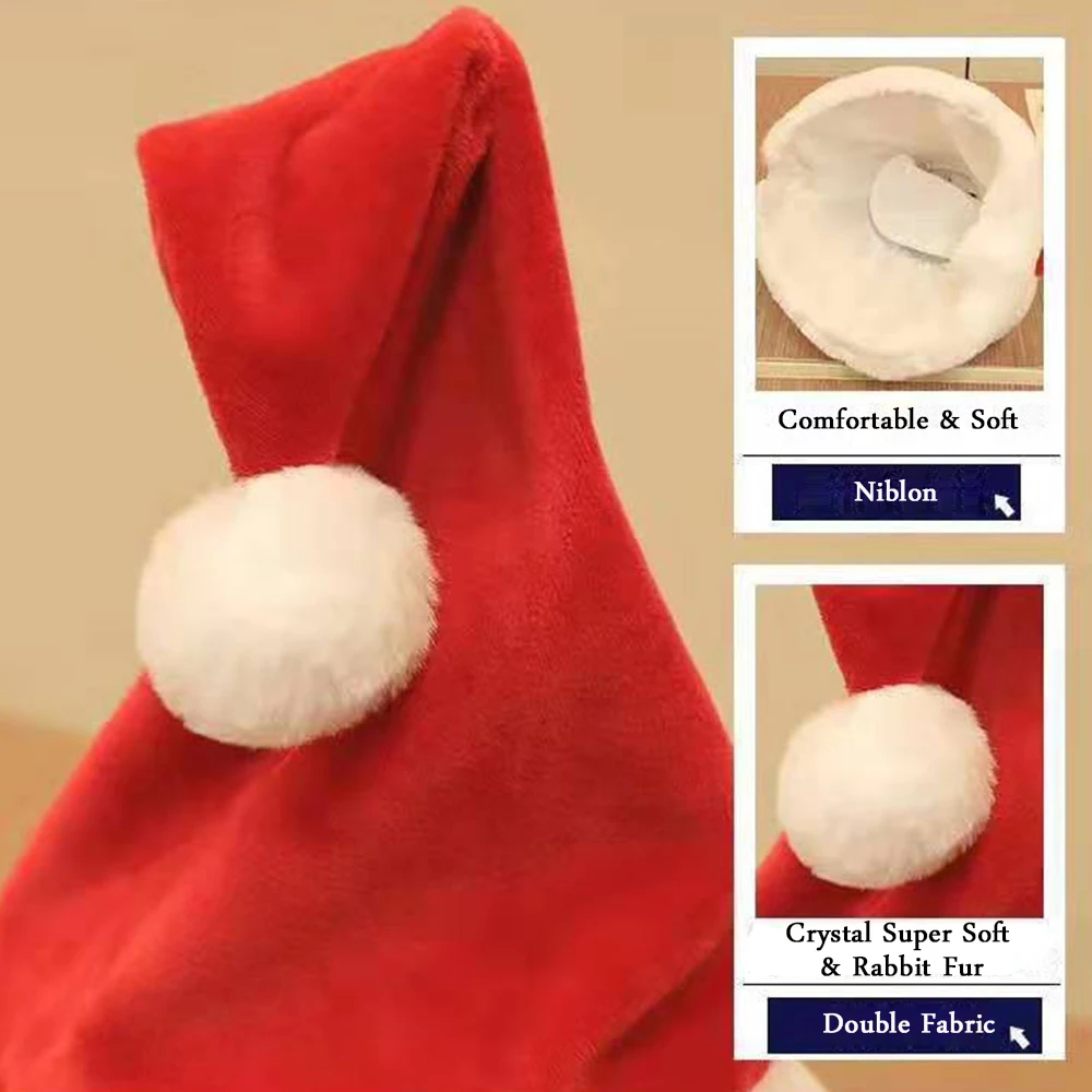 Singing Dancing Christmas Hat Cute Santa Hats for Adults & Kids Funny Swing Musical Funny Toy Hat for Christmas Party