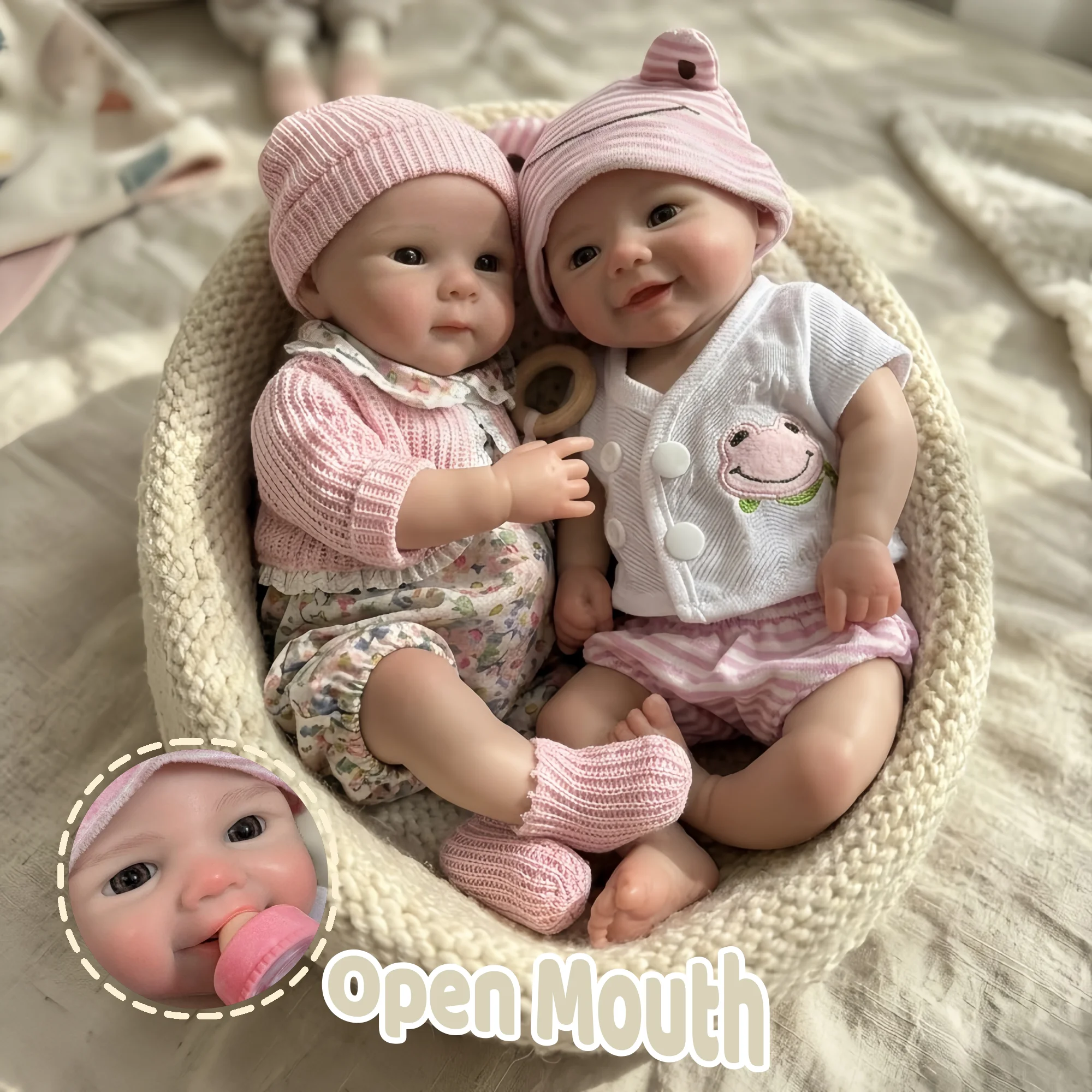 

13Inch/33cm Open Mouth&Washable Painted Solid Silicone Reborn Girl Dolls Newborn Dolls Perfect Gifts bebe reborn de silicona