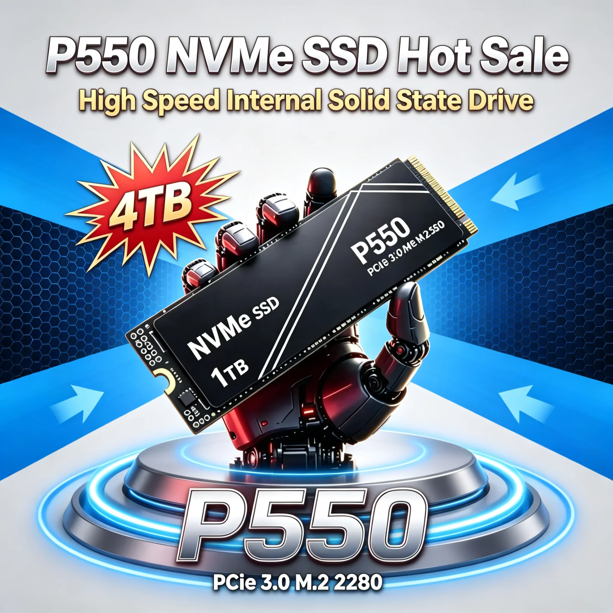 P550 High-Performance M.2 2280 PCIe  NVMe SSD 1TB 2TB High Speed, Load Faster Upgraded Version Fit  Laptop PC OEM Original