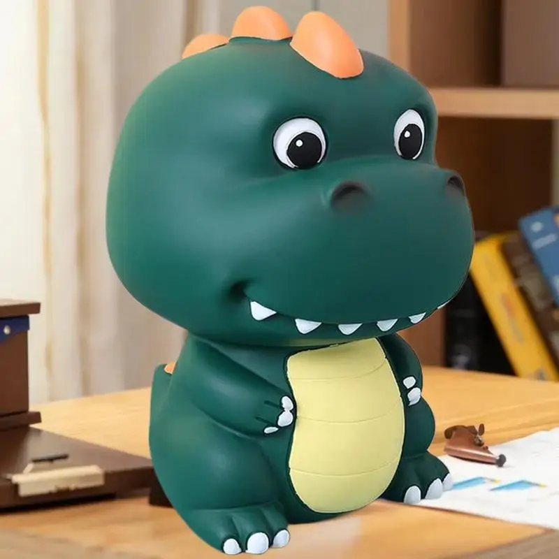 魅力的な恐竜の形をした金庫。ビニールの貯金箱。女の子への誕生日プレゼントに最適です。