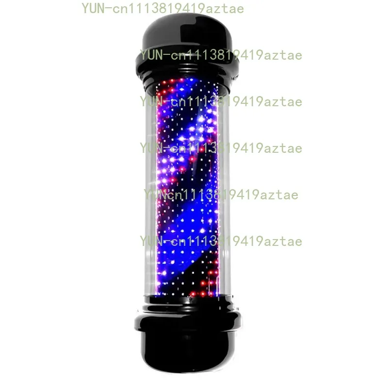 2026 LED Hair Salon Logo Light, Rotating Wall-Mounted Column Sign, Red White and Blue, Barber Shop LED Wall Turning Light for Ha