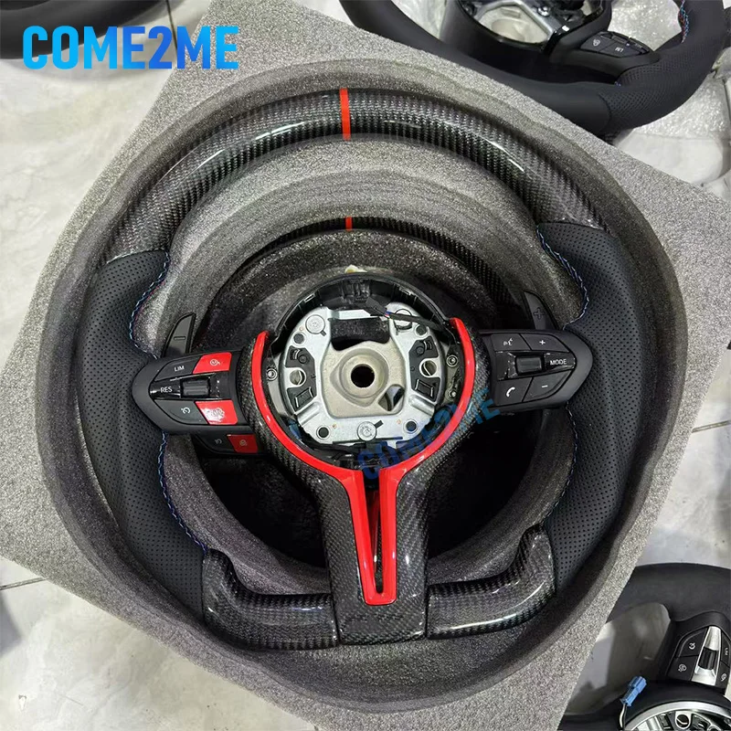 Pour BMW string volant en fibre de carbone mise à niveau de style rouge avec bouton multifonctionnel pour BMW F30 F20 F22 F23 F33 F34 F48