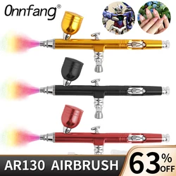 Onnfang Airbrush 0.3mm Yerçekimi Çift etkili Boya Tırnak püskürtme tabancası seti 7cc Makyaj Boyası Dövme Yüz Sanatı DIY Püskürtme Aracı AR130