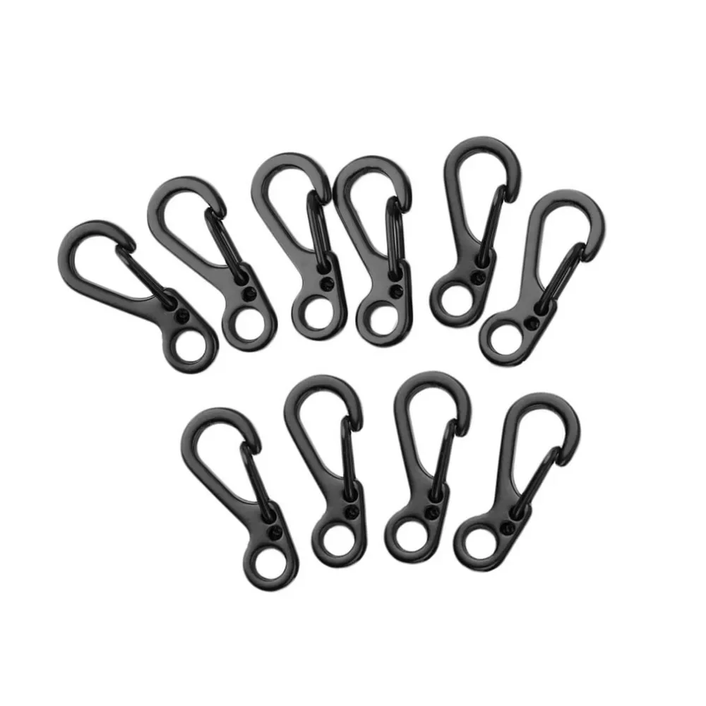 12pcs Mini Hanging Carabiner Clip Padlock Key Hanger Keychain Camping Clasp Hook Snap Pack