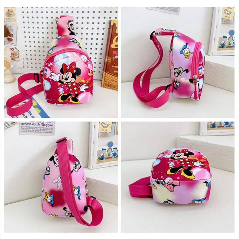 Disney Children Fashion Shoulder Bag Mickey Minnie Daisy Kids Chest Bag Kindergarten Bags for Boys Girls