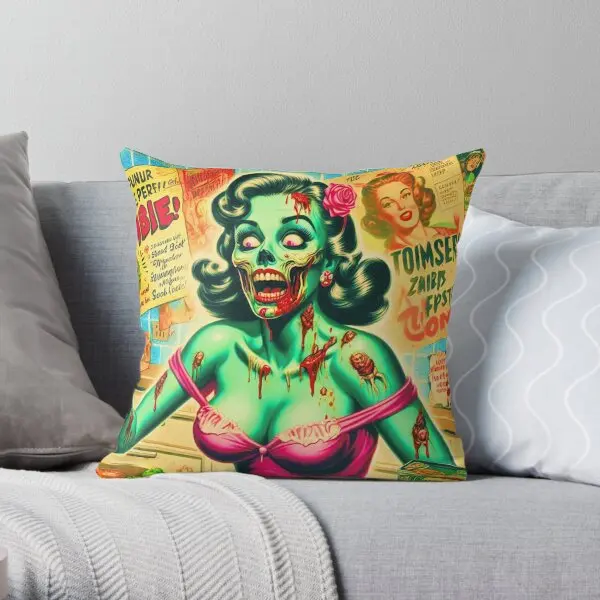 Vintage Zombie Pin Up  Printing Throw Pillow Cover Fashion Home Fashion Throw Case Comfort Bedroom Pillows not include One Side