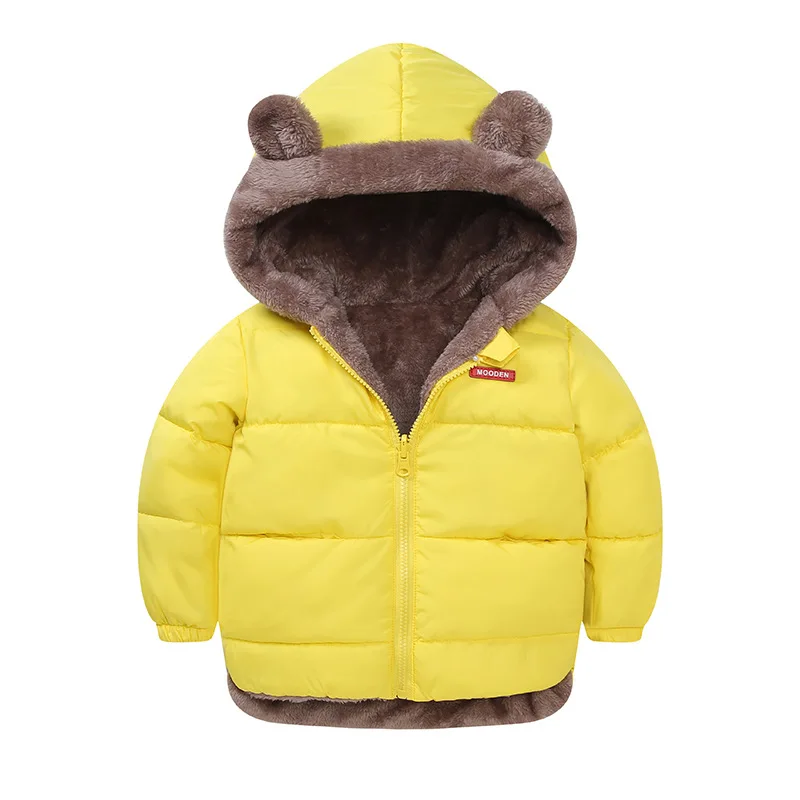 Kinder Reiß verschluss Kapuze Fleece Kleidung verdickt Daunen Mädchen Jacke Baby Kinder Winter warmen Mantel Kostüm Jungen Outwear