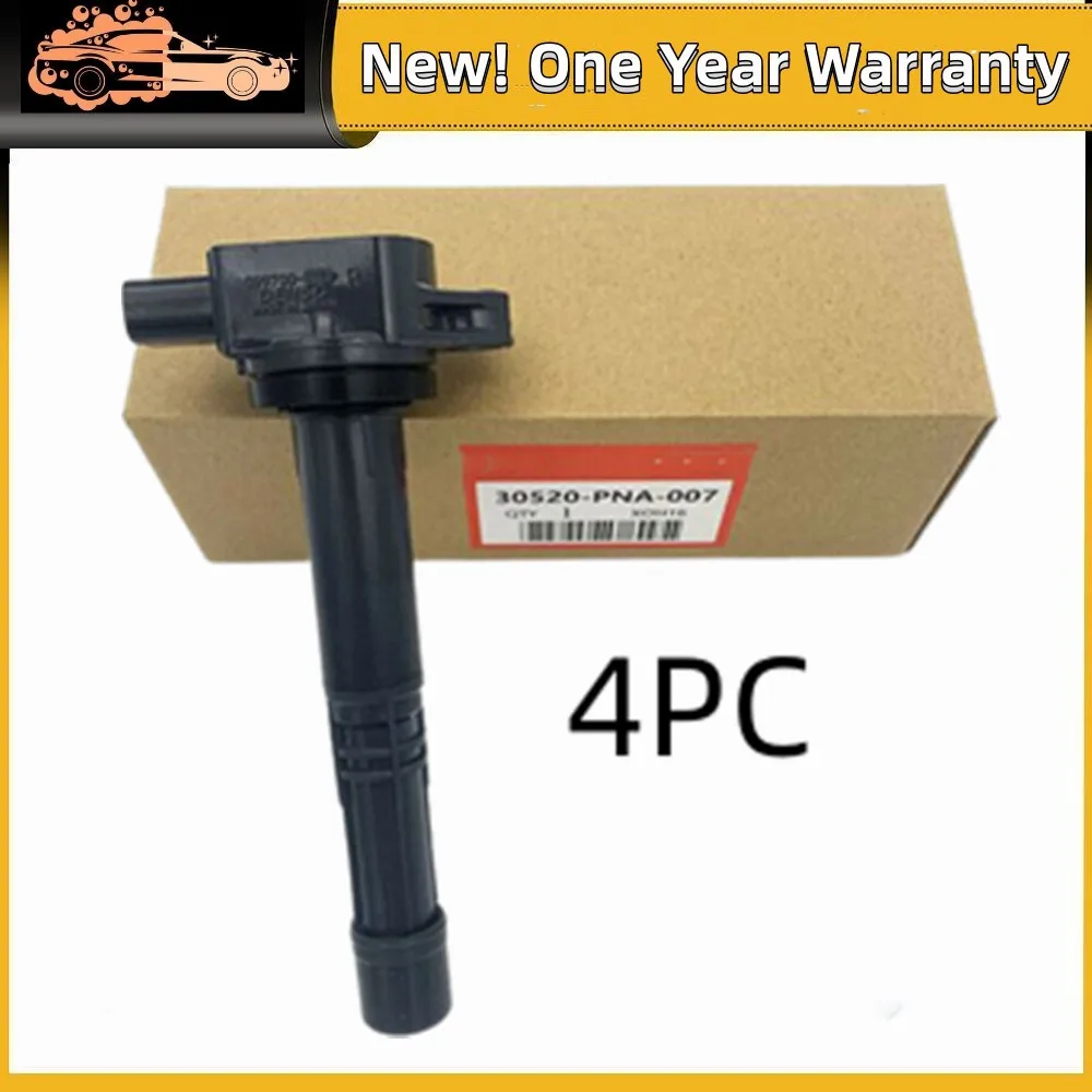 

4PCS Ignition Coils 30520-PNA-007 For Honda S2000 Pilot Element CRV Civic Accord Acura CSX RSX 12V 3-Pin CU1337 UF311 134030