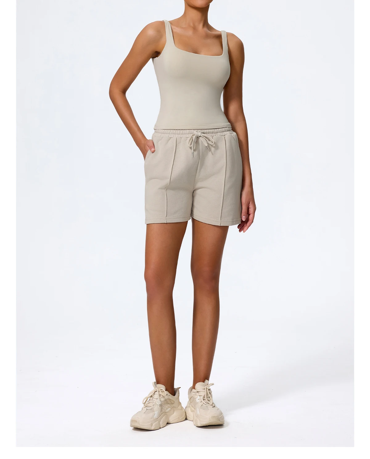 Hearuisavy Sommer Damen Workout Tanktop Gym Enganliegendes Unterhemd Atmungsaktiv Schnelltrocknend Ärmelloses Yoga-Oberteil Lauf-Sportweste – Detail 13