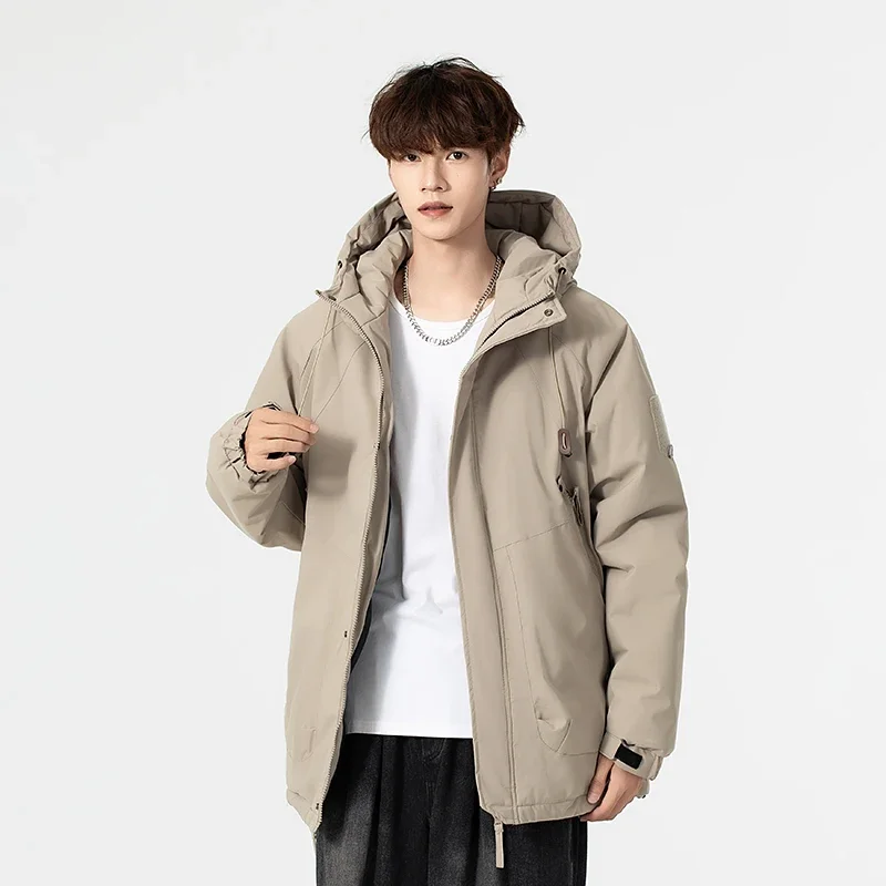 

New Men's Outdoor Fabric Windproof Breathable Thick Down Jacket for Winter Comfort Versatile Windproof Warm Cotton Jacket