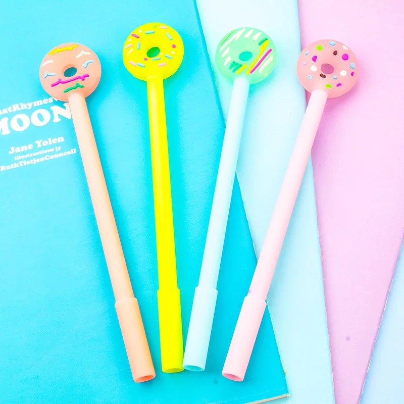 Korean Stationery Sweet Cute Kawaii Doughnut Creative School Office Supplies Gel Pen Donut Handles Lovely Pen