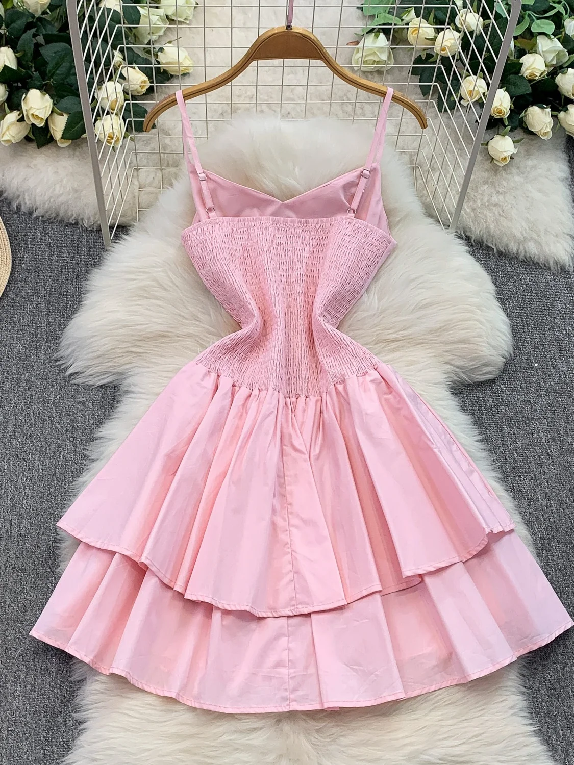 

Sexy Bal V-Ne Strap Dr Women's High Waist Flounce Skirt ort Dr Summer 2025 Slimming A-Line Dr Gown