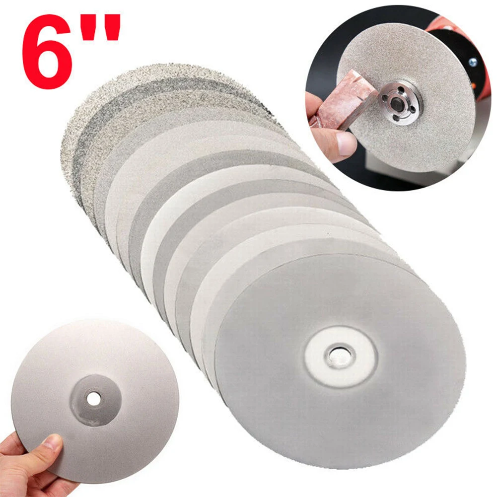 Disque de meulage revêtu de diamant, tour plat, meules pour affûter et polir les bijoux, grain 80 ~ 150, 4 en effet 3000mm, 6 po, 100mm