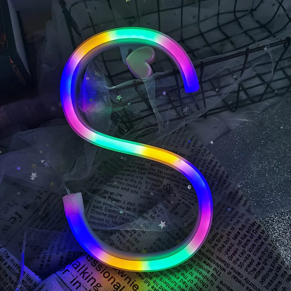 

English Alphabet LED Lights Decorative Neon Letter Lamps for Room Window Shop Festival Wall Design Colorful Plastic Durable