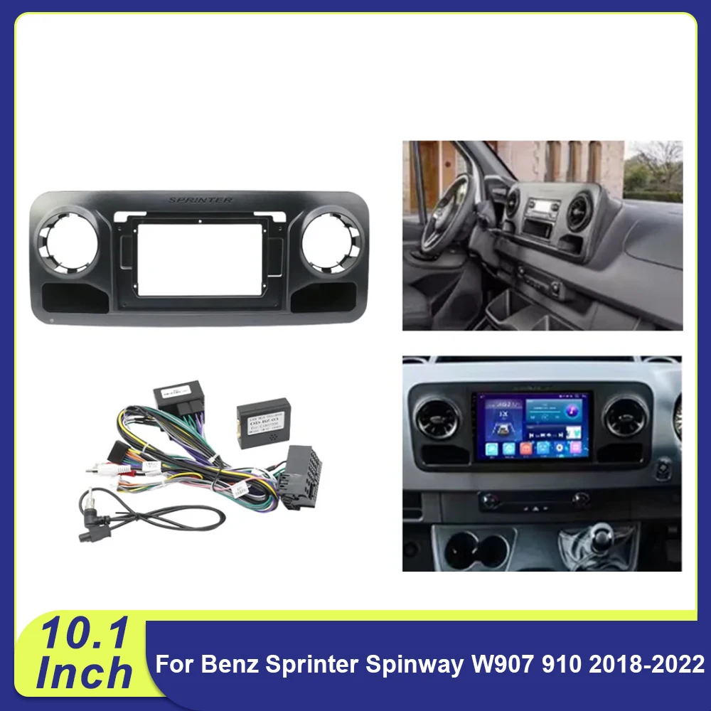 

10.1''For Benz Sprinter Spinway W907 910 2018-2022 2DIN Car accessories Frame Fascia Adapter Android Radio Audio Dash Panel Kit