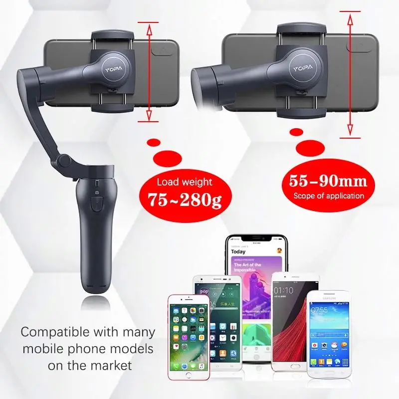 Superior คุณภาพ Handheld 3แกน Gimble Gimbal Stabilizer สำหรับสมาร์ทโฟนโทรศัพท์มือถือวิดีโอ Vlog การบันทึก